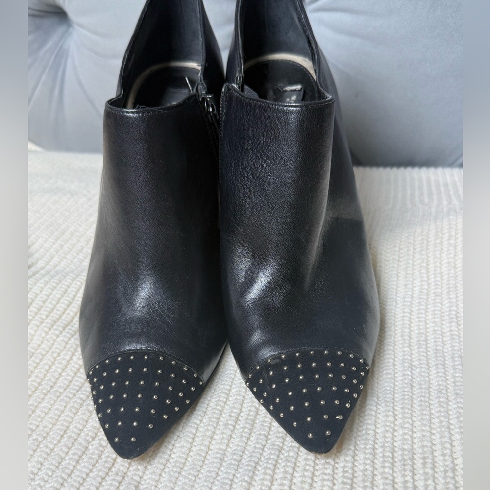 WHBM Klaudia Studded Leather Pointed‎ Toe Booties